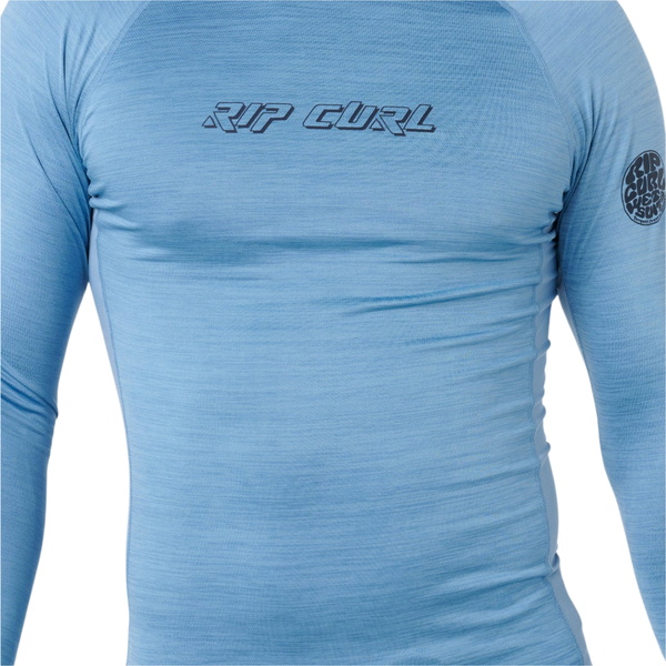 2026 Rip Curl Mens Dawn Patrol UPF Performance Long Sleeve Rash Vest 16BMRV - Faded Denim